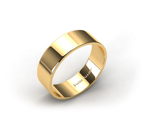 14k Yellow Gold 8.0mm Flat Comfort Fit Wedding Ring